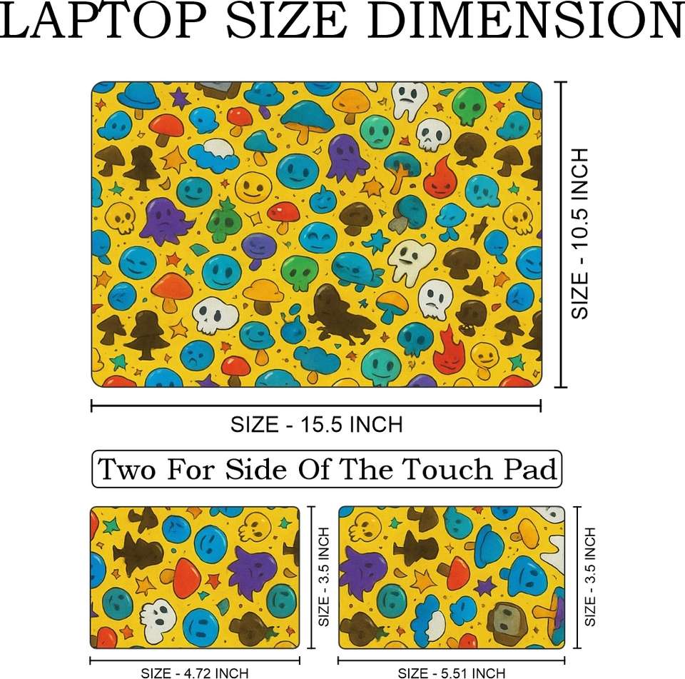 komstec Laptop Full Body Skin Sticker With Ultra HD Mate Laptop Skin ...