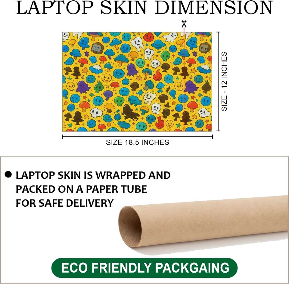 komstec Laptop Full Body Skin Sticker With Ultra HD Mate Laptop Skin ...