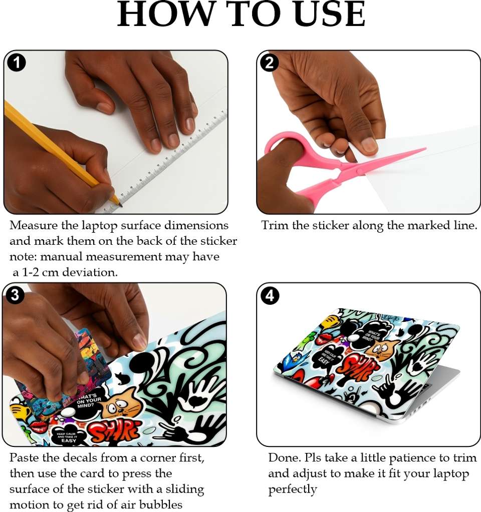 komstec Laptop Full Body Skin Sticker With Ultra HD Mate Laptop Skin ...