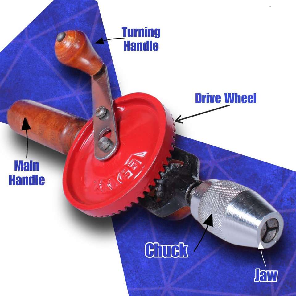EmmEmm Manual Hand Drill, ¼ inch Capacity Manual Drill with Finely Cast ...