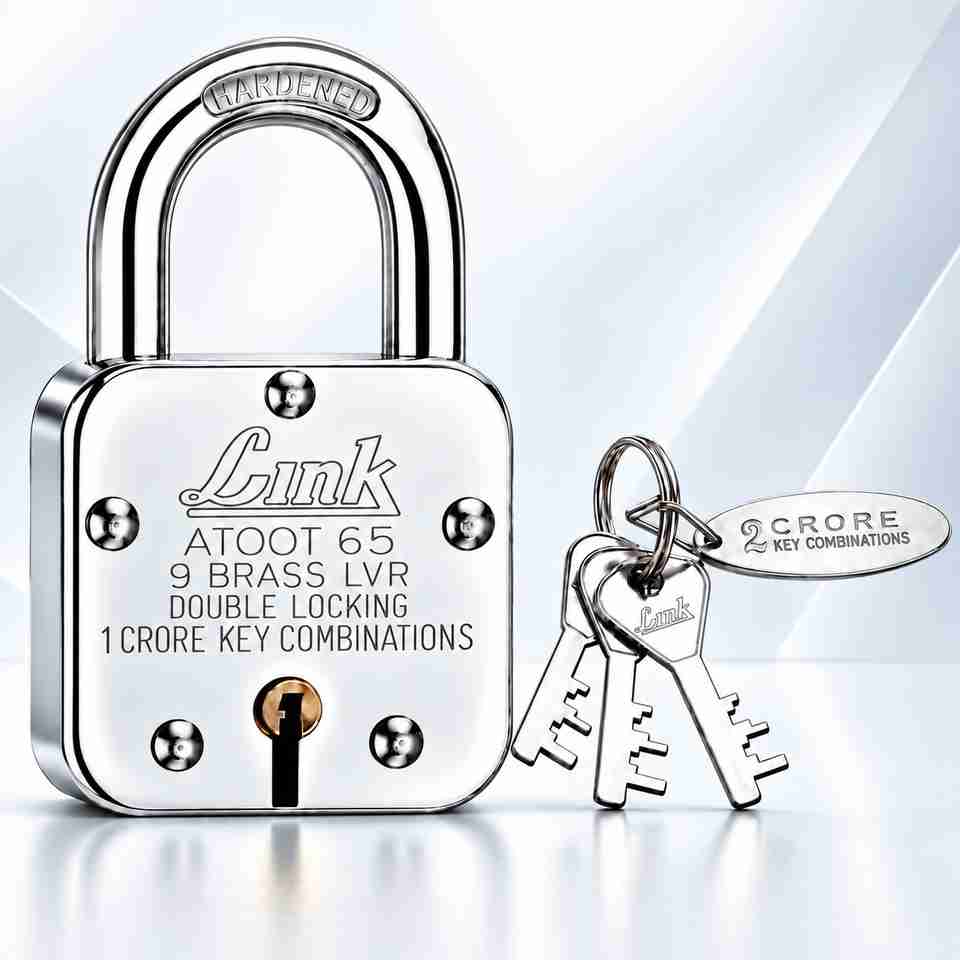 4 Levers Icon LINK LOCK Link 65mm Heavy Duty Gate Lock with 9 Brass Levers, Double ...