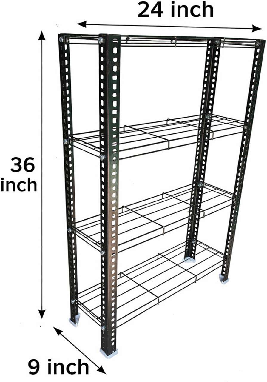 Aknoteek 4 Tier Metal Bookshelf | Multipurpose Book Storage Rack for ...