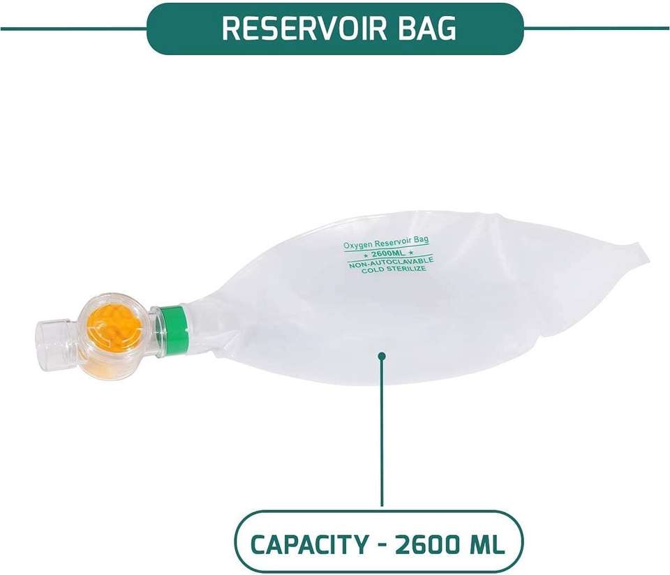 Jetflon Adult Ambu bag Silicone Self-Inflating ,Face mask, Reservoir ...