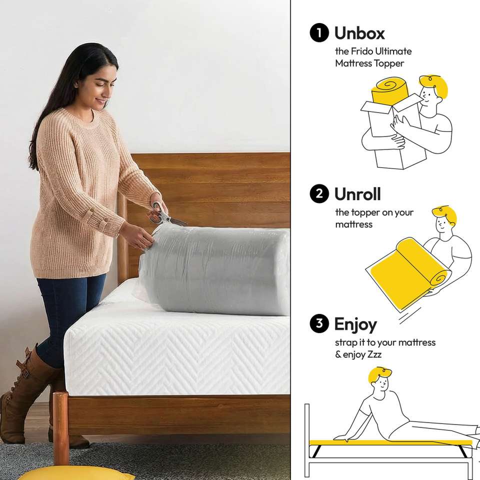 Frido Mattress Topper King Size Breathable Mattress Cover (Grey)