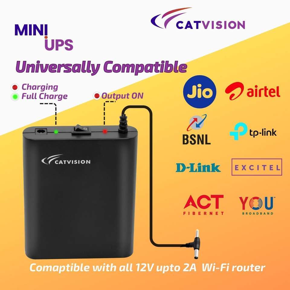 Catvision Mini UPS for Routers I 2x2600 mAh Battery | Upto 4 Hours ...