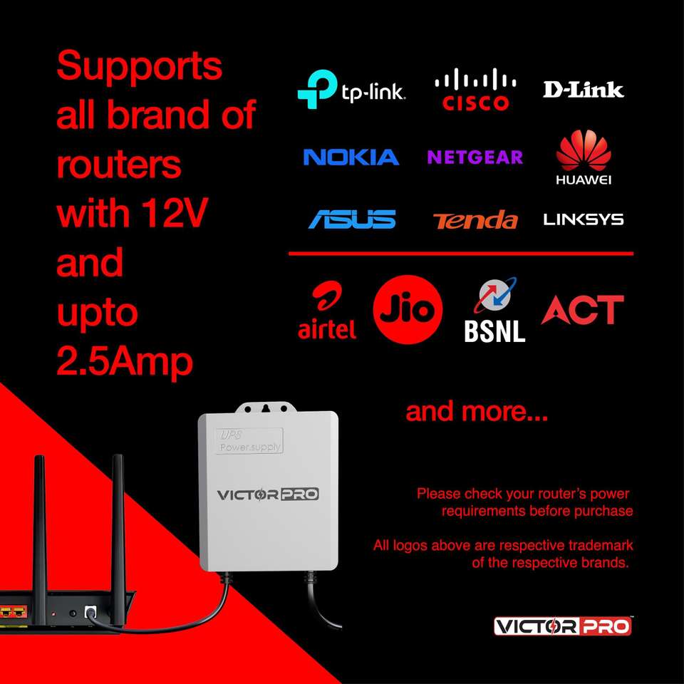 Victor Pro Mini UPS 12V 2.5Amps For Wifi Router, Modem, CCTV Power ...