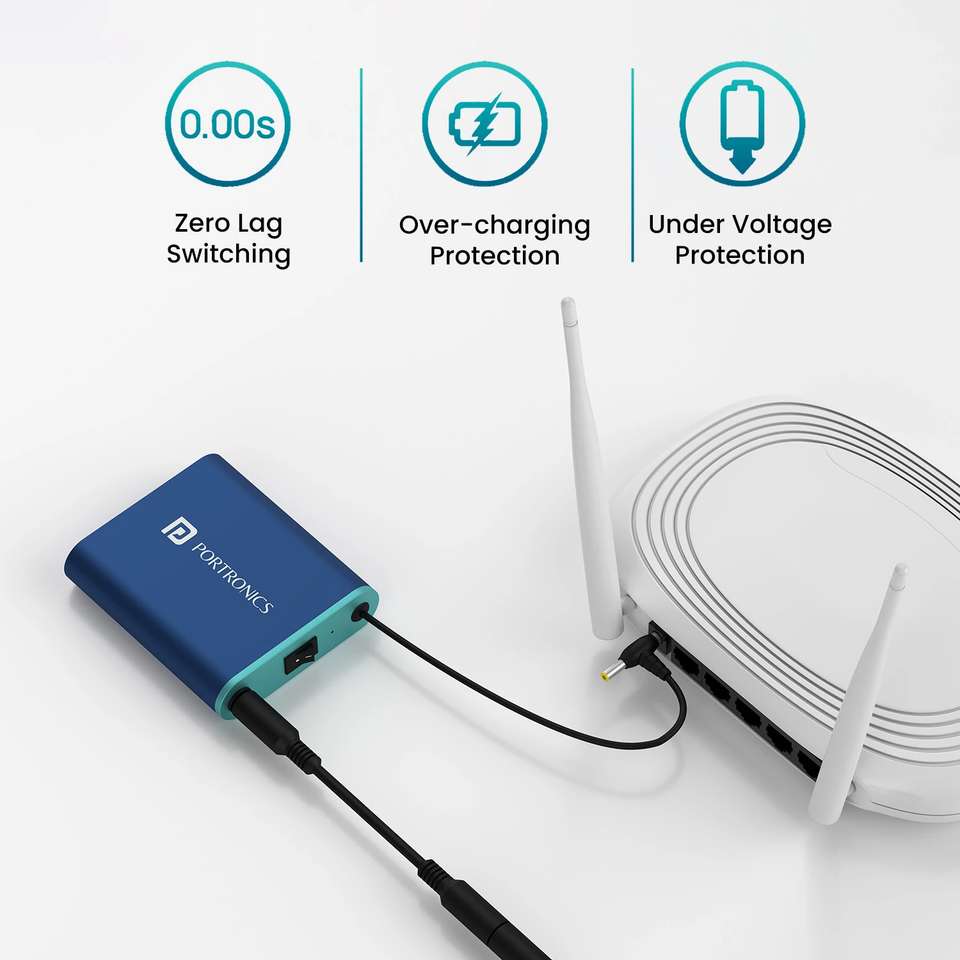 Mini Power Ups For Router Portronics Power Plus Advanced Mini Router UPS for 12V DC WiFi Router ...