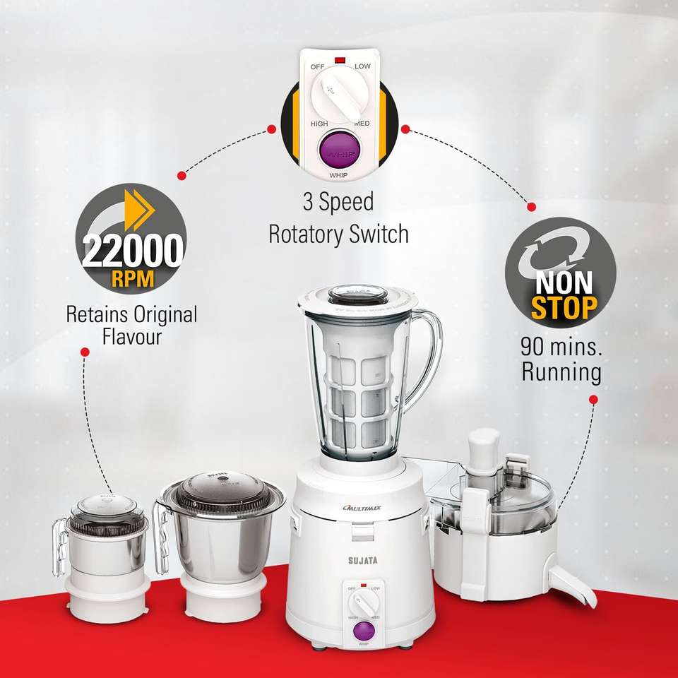 Mix Extractor SUJATA with Juicer Attachment,Coconut Milk Extractor, Dry Grinding and ...