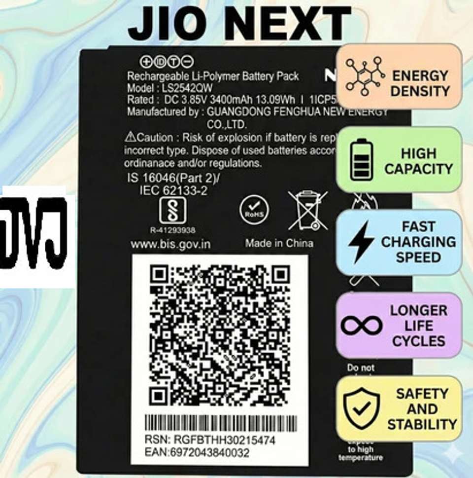 Cheging Icon DVJ Mobile Battery For JIO / LYF BRAND ORIGNAL BATTERY 3400 MAH ...