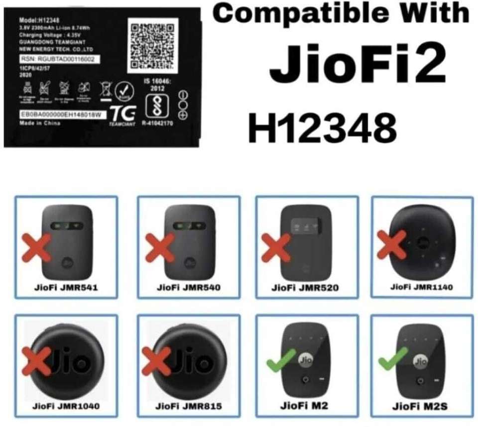 NIVAPRO Mobile Battery For NIVAPRO H12348 JIO wifi 4g router, m2s ...
