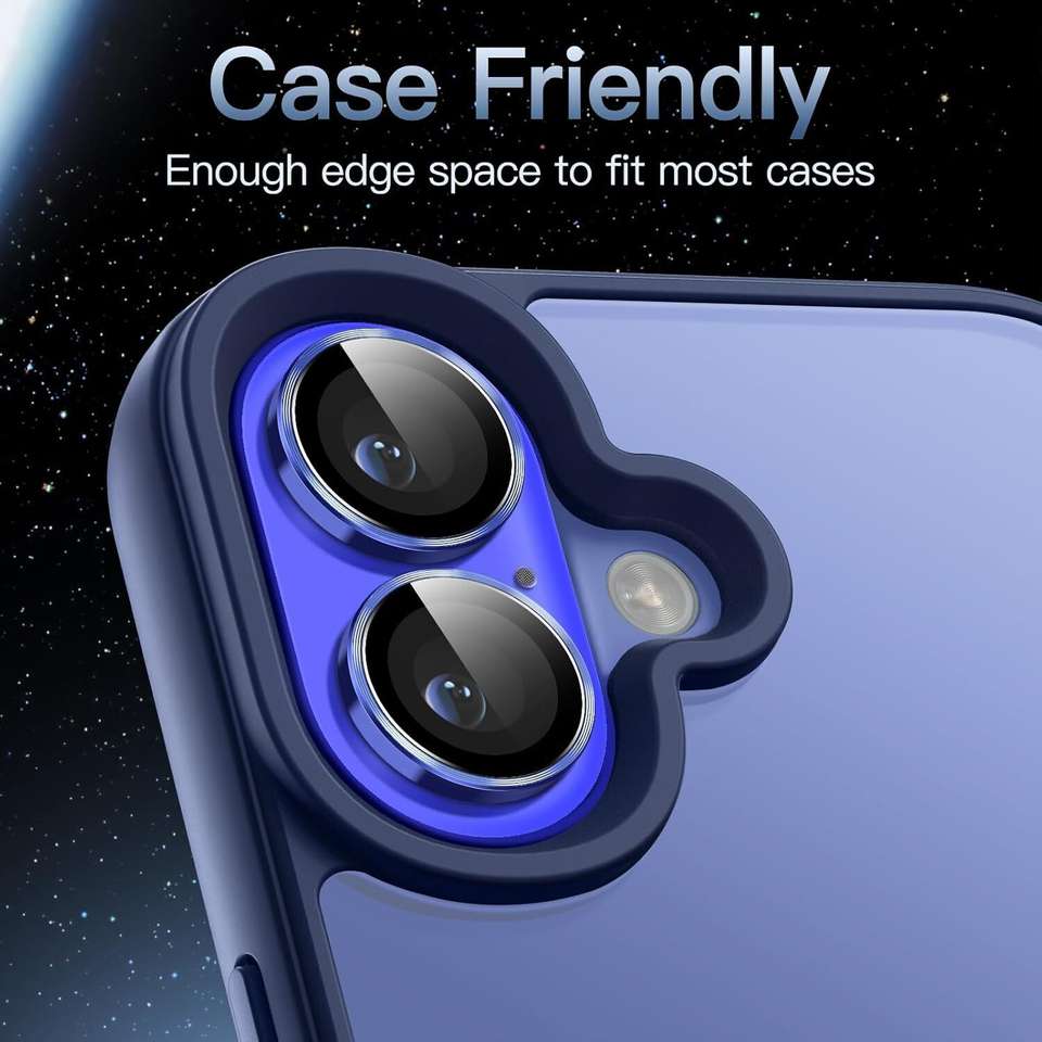 Webcam Lens SCRENZO Back Camera Lens Ring Guard Protector for iPhone 16/ iPhone 16 ...