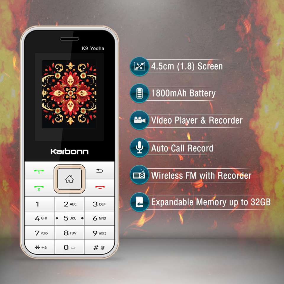 KARBONN K9 Dual Sim Keypad Mobile|1800 mAh Battery|Expandable Memory up ...