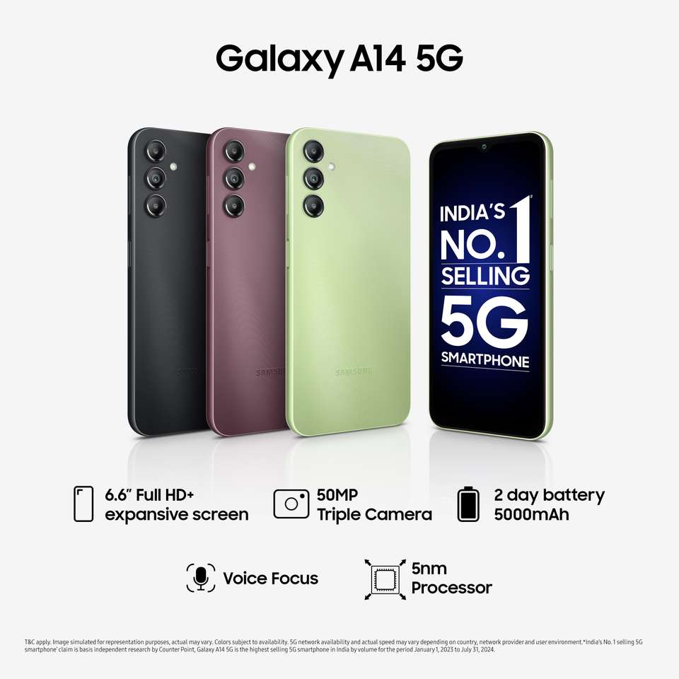 SAMSUNG Galaxy A14 5G (Black, 128 GB) (6 GB RAM)