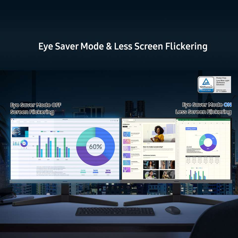 Samsung Essential Monitor S3 60.96 cm (24 inch) Full HD LED Backlit IPS ...