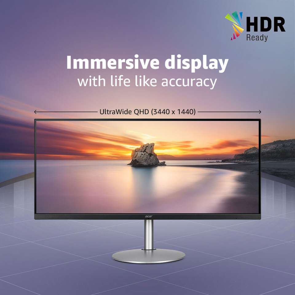 Acer 86.36 cm (34 inch) Quad HD IPS Panel with Comfy Viewing, HDR Ready ...