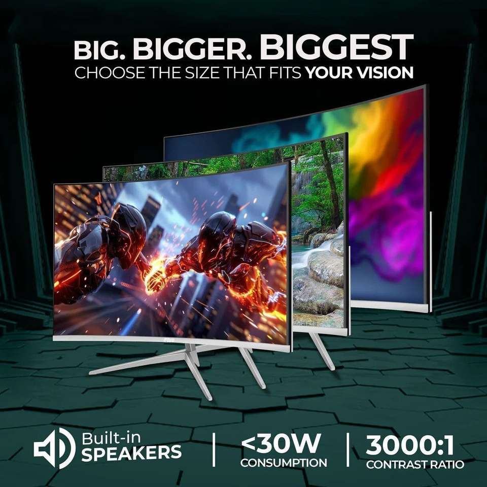 rionix 60.96 cm (24 inch) CURVED LED with Speaker Display 60.96 cm (24 ...