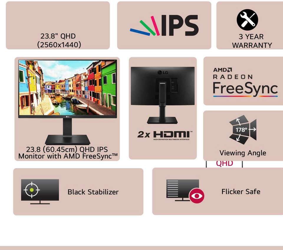 Qhd Led Panel LG QHD 60.96 cm (24 inch) Quad HD LED Backlit IPS Panel Monitor ...