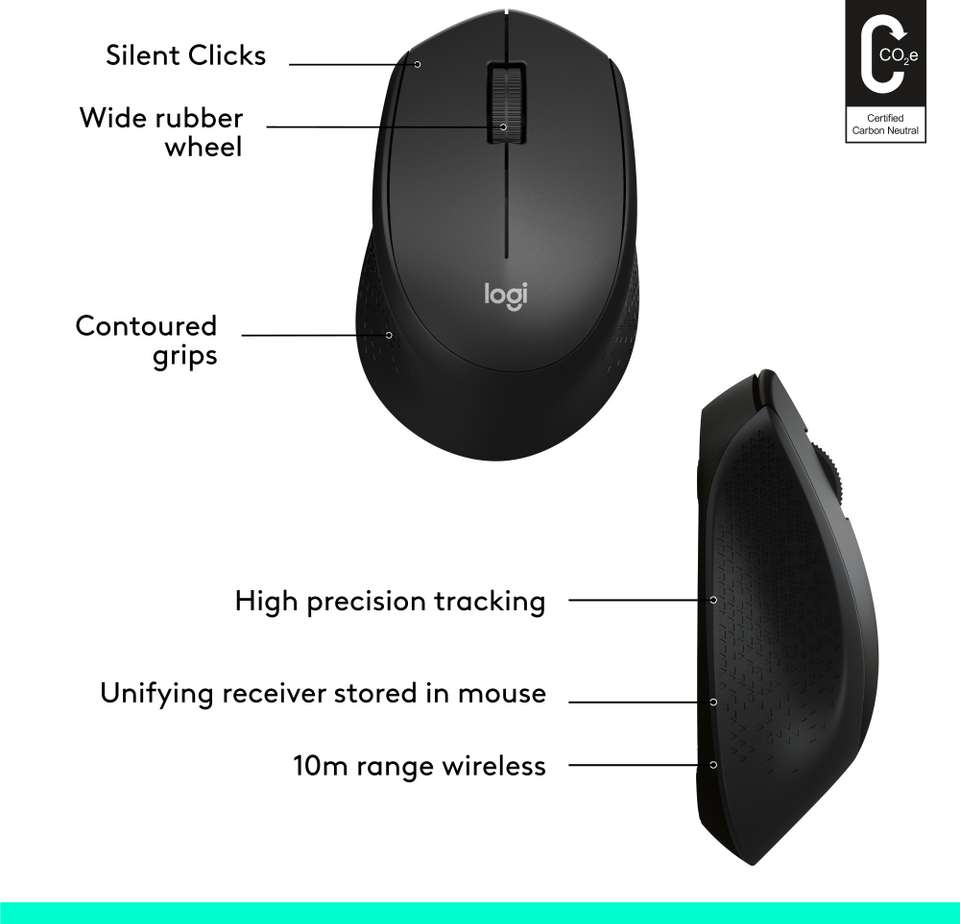 Logitech M330 / Silent Plus, 1000 DPI Optical Tracking, 24 Month Life ...
