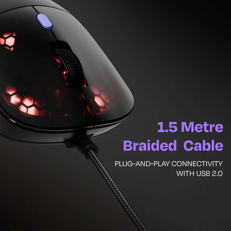 Wired Right Kreo Harpy Wired Right Handed Mechanical Gaming Mouse 55g Ultra-Light ...