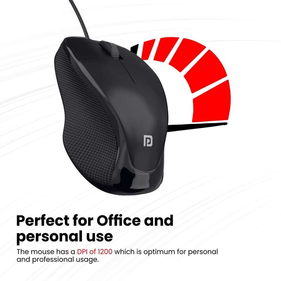 Portronics Toad 101,POR 1800 Wired Ambidextrous Optical Mouse ...