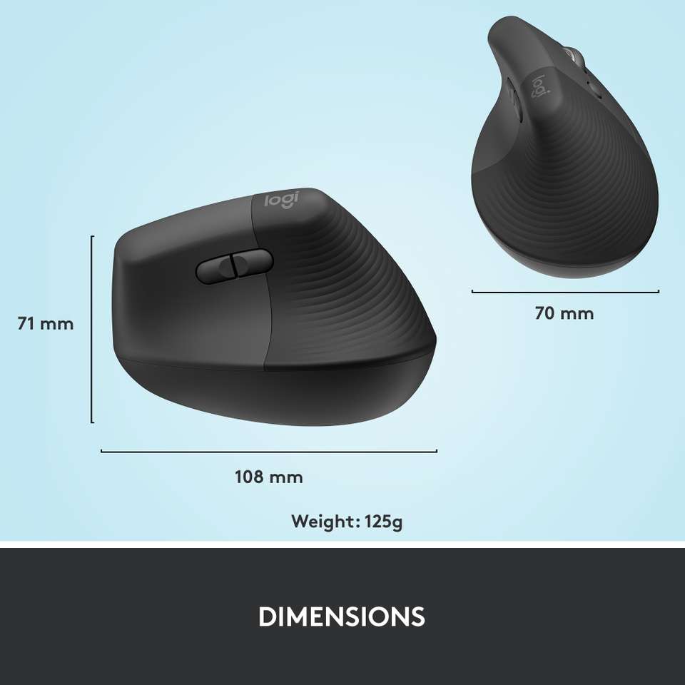 Logitech Lift Multi Connect Logitech LIFT / Vertical Ergonomic, Multi-Device (Upto 3 Device ...