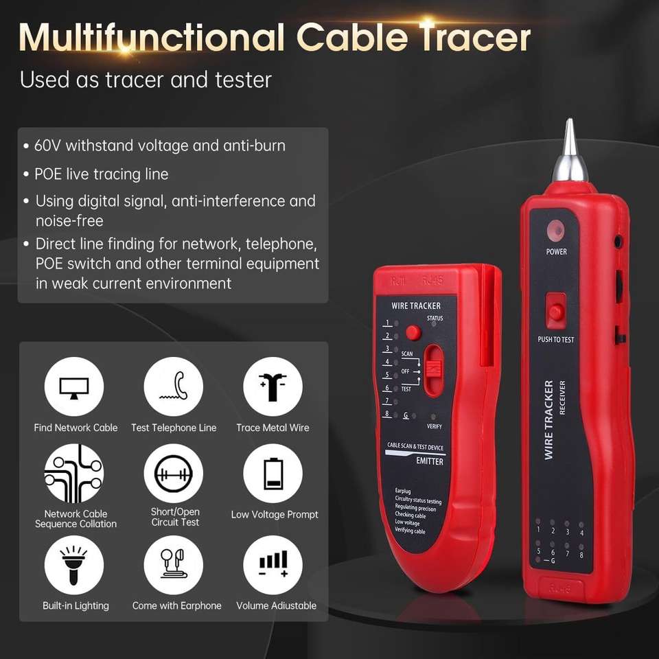 coolcold RJ45 Crimping Tool & Network Cable Tester Kit LAN Tester ...