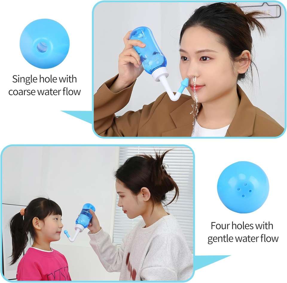 VediWay Nasal Wash Neti 300ml Sinus Rinse Bottle for Adults & Kids BPA ...
