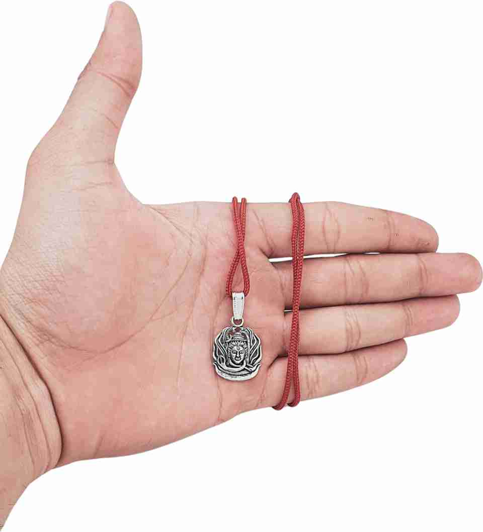 Thread Snke MAHANT JEWELLERY silver Plated Lord Shiva with Nag Cobra Snake Pendant ...