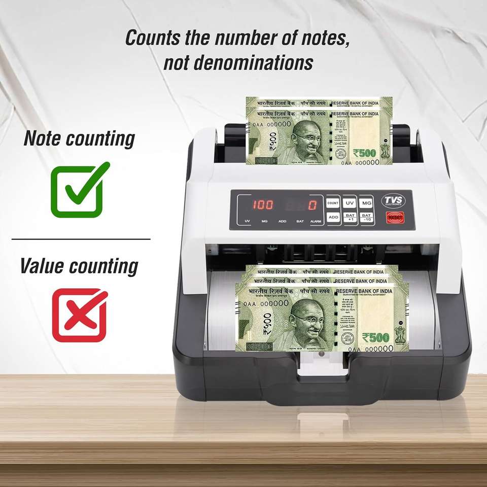 Tvs Electronics CC-232 Classic Heavy-Duty Note Counter | Fully ...