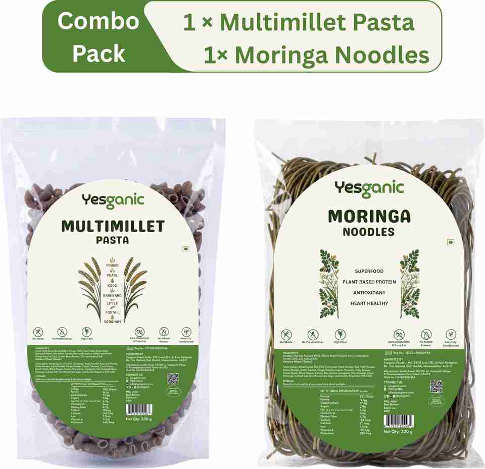 Spaghetti Wednesday Yesganic Superfood Combo: Moringa Noodles & Multimillet Pasta (Zero ...