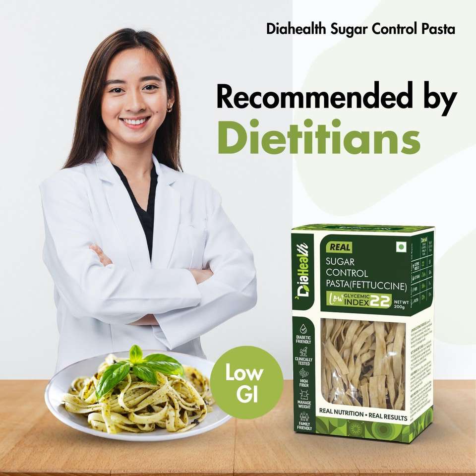 DIAHEALTH Sugar Control Fettuccine Pasta, Low GI 22, High Protein ...