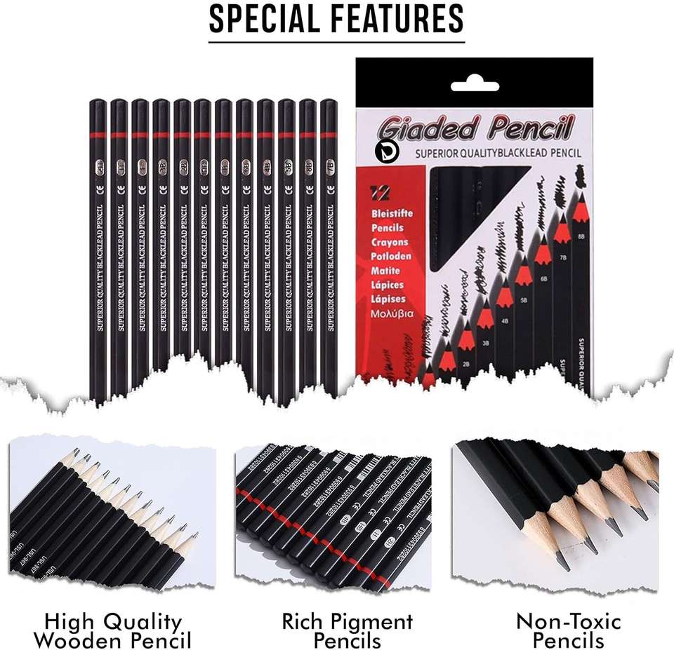 Flipkart.com | ALCANTARA Sketch Pencils for Art Drawing and Shading ...
