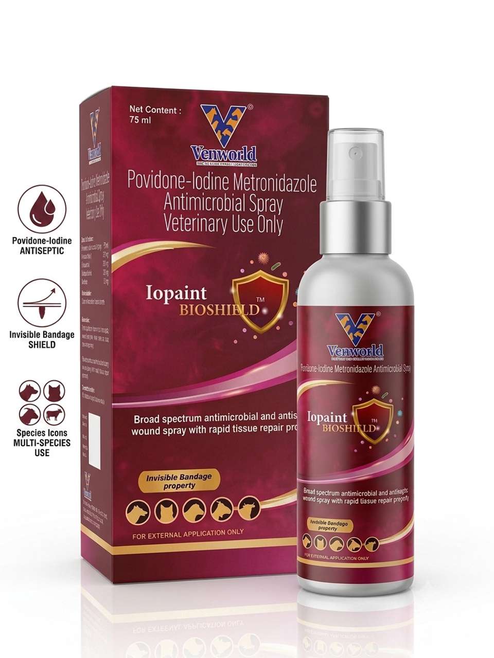 Venky's IOpaint Antimicrobial Solution 75 ML Pet First Aid Kit Price in ...