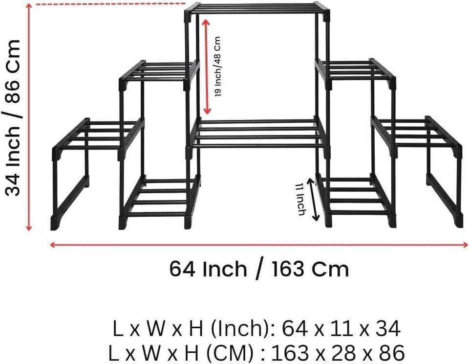 keeva Keeva 8 Step Long Metal Plant Stand for Balcony, Living Room ...