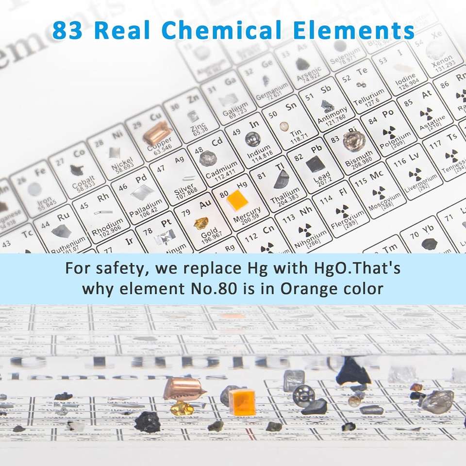 Large Real Periodic Table of Elements Chart - 83 Real Elements Inside ...