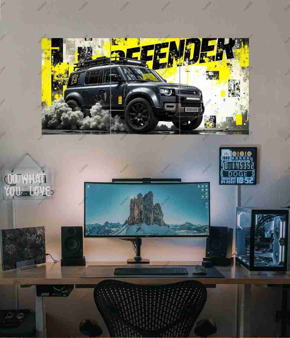Land Rover Defender Off-Road Cyberpunk 3 Piece Split Poster Set ...