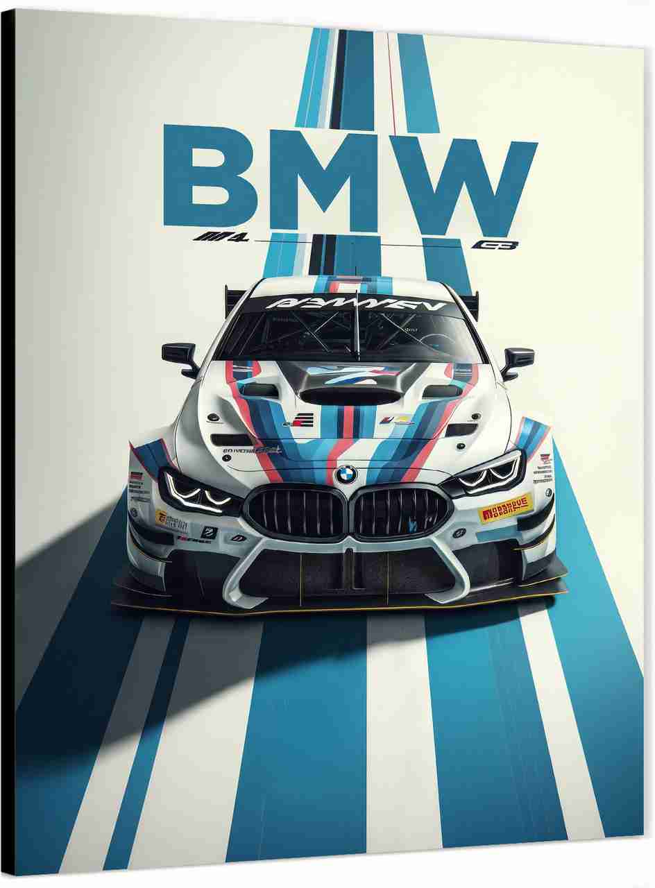 Automitive Icon BMW M4 GT3 Racing Car Wall Frame | Premium Sports Car Wall Decor ...