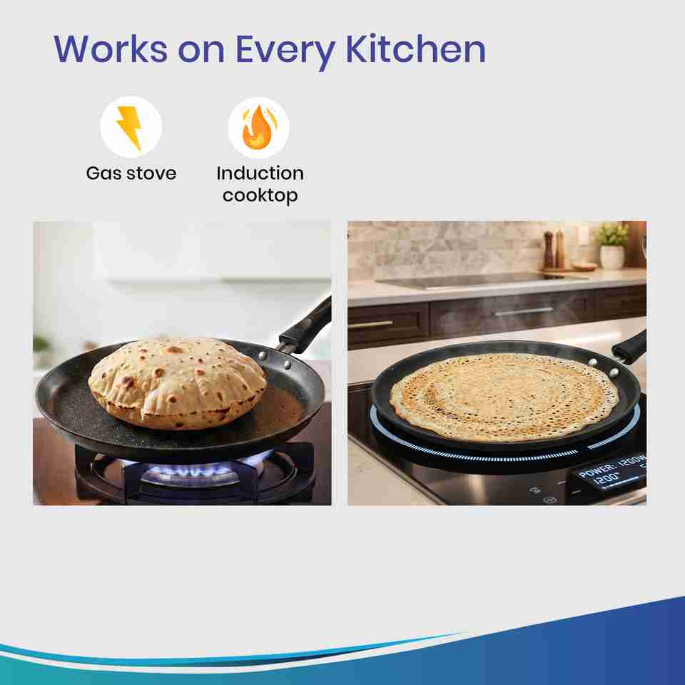 Dozy DOZY Nonstick Dosa/ROTI Tawa 24.5cm Dia,355G Ideal for Roti, Dosa ...