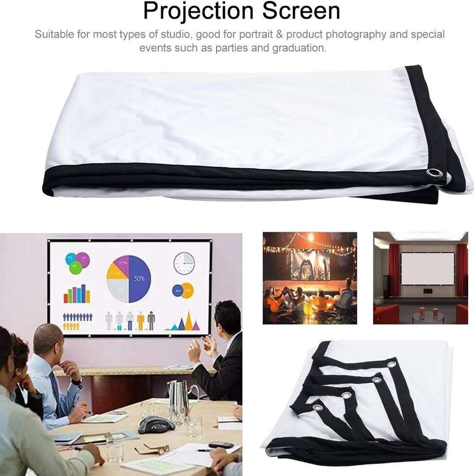 QUARSON 120 inch16:9HD Projector Screen Anti-Crease Foldable Portable ...
