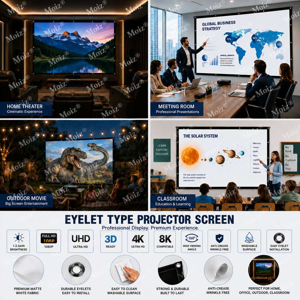 royality Eyelet Projector Screen 250