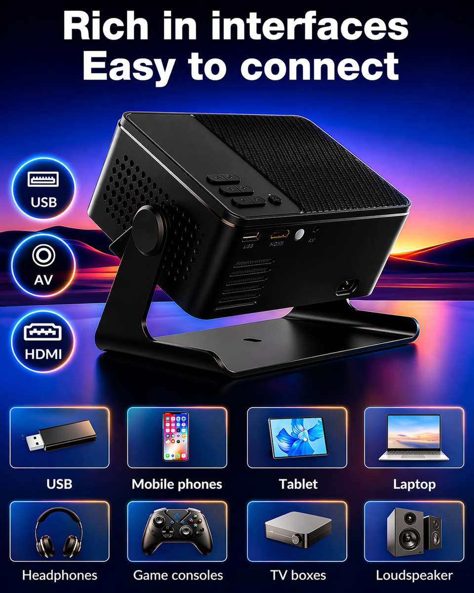 Hd Tech Support Icon Reysol Projector|Native 1080P|4K Support|WiFi|Miracast|Brighter 20000 ...