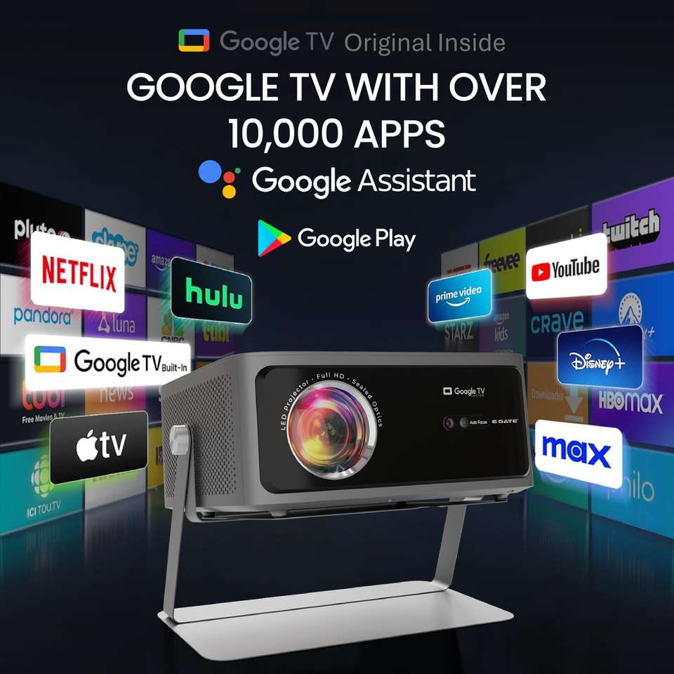Egate Zen 12X Auto Projector| Google TV | Sealed Engine| 1080p | 1200 ...