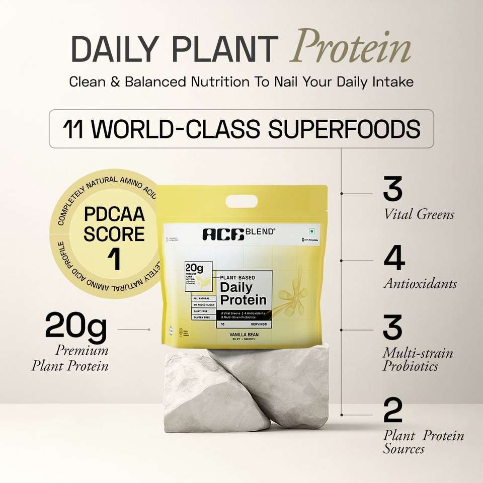 Ace Blend DAILY, 20G Complete Vegan Plant Protein Powder & Superfoods ...