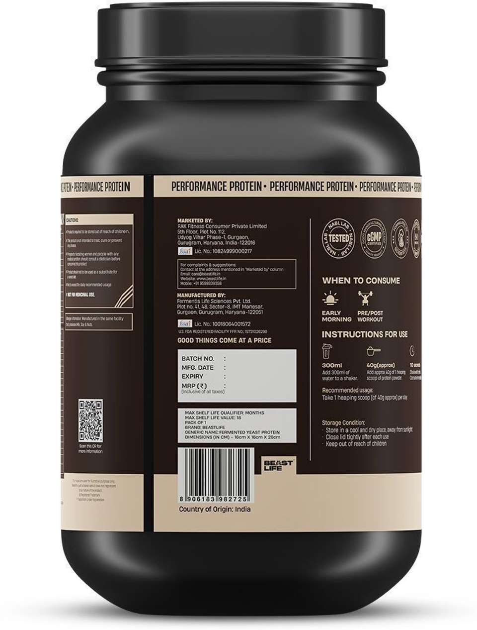 BeastLife Performance Protein Powder | 25g Protein | Muscle Growth ...