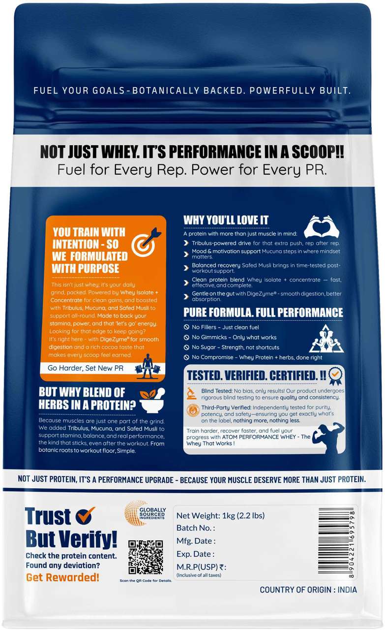 AS-IT-IS Nutrition ATOM Performance Whey 1Kg | With Safed Musli ...