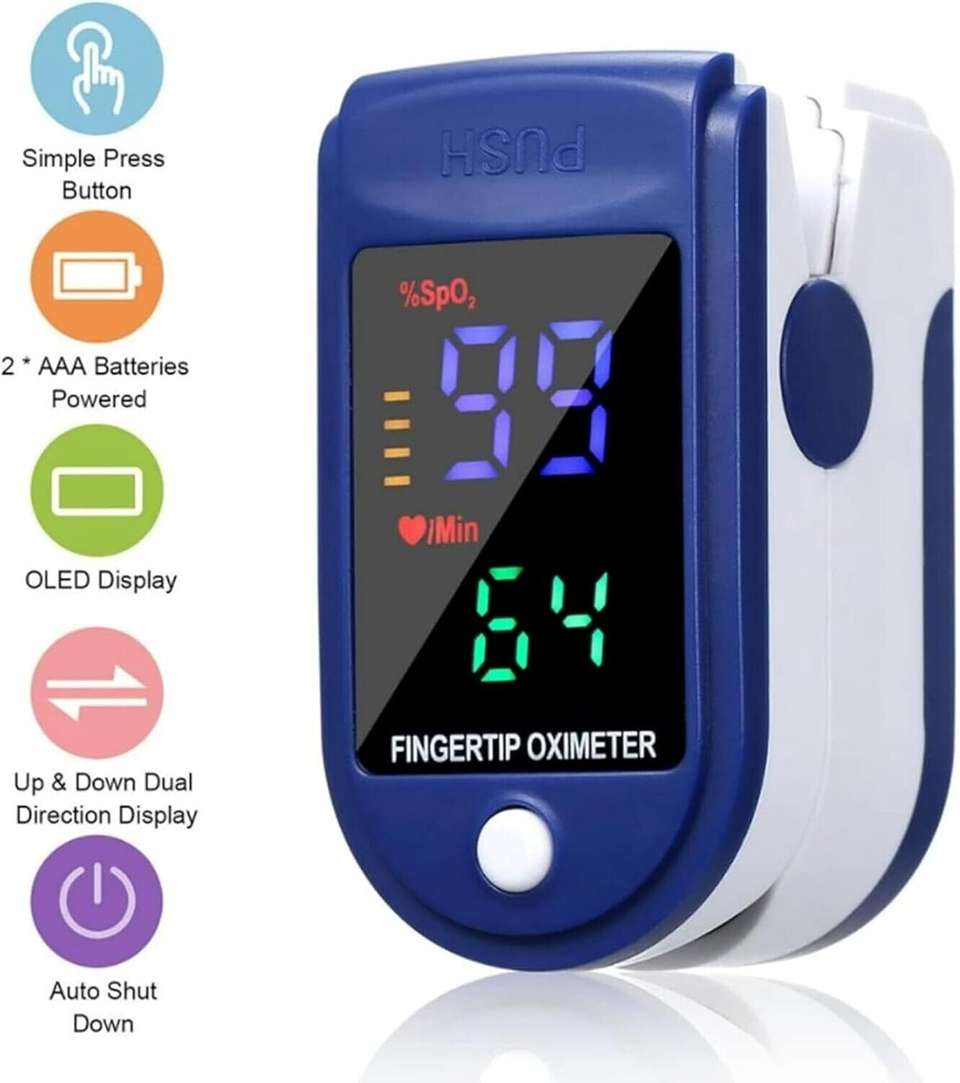 colorsole Fingertip Blood Oxygen SpO2 PR PI Waveform Sleep Monitor Blue ...