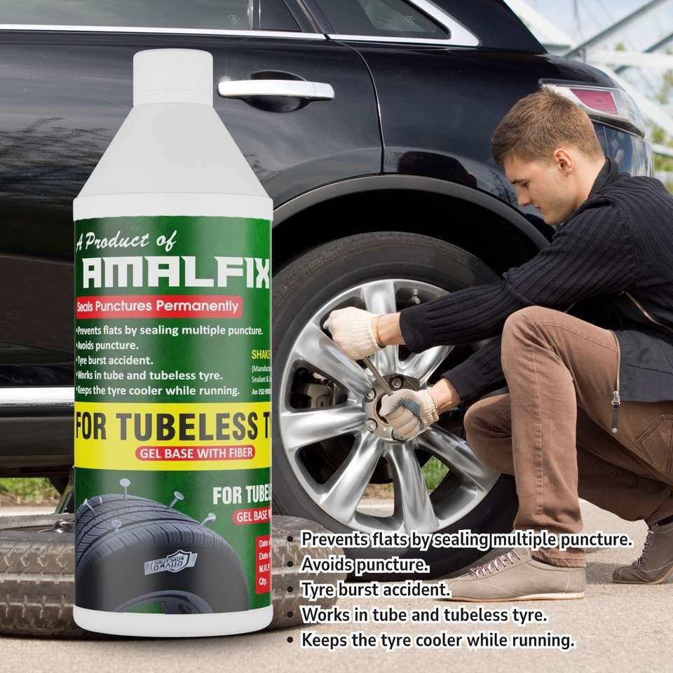 amalfix GFGJ Anti Puncture Liquid for Bike & Car Tyre Tubeless PACK OF ...