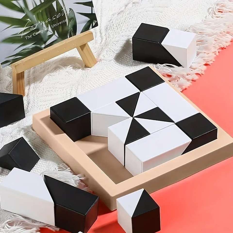 Theally Wooden 3D Puzzle Hidden Building Blocks Montessori Toy Board ...