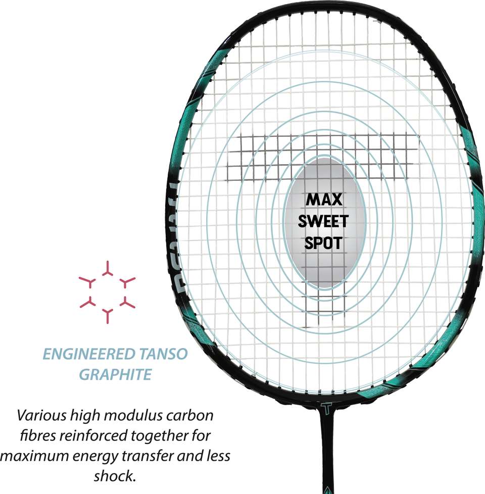 Tanzo Racket Tanso Katana 1.0 Full Graphite Strung with Free Full Cover Blue Strung ...