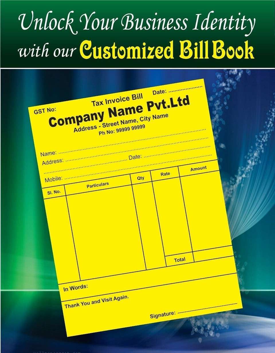 Rahil Customised bill book of your company name Custom bill 2-Part ...